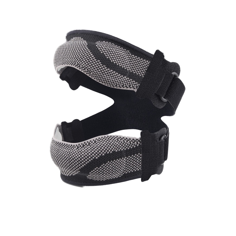 Adjustable double patella knee strap with secure compression support