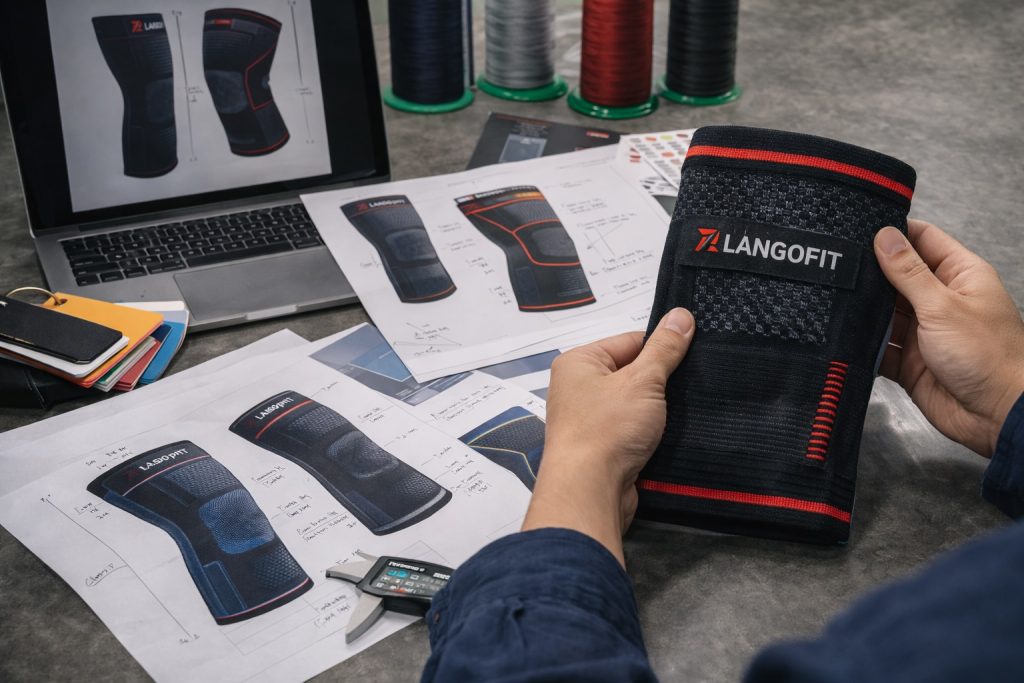 Custom material selection for sports support manufacturing