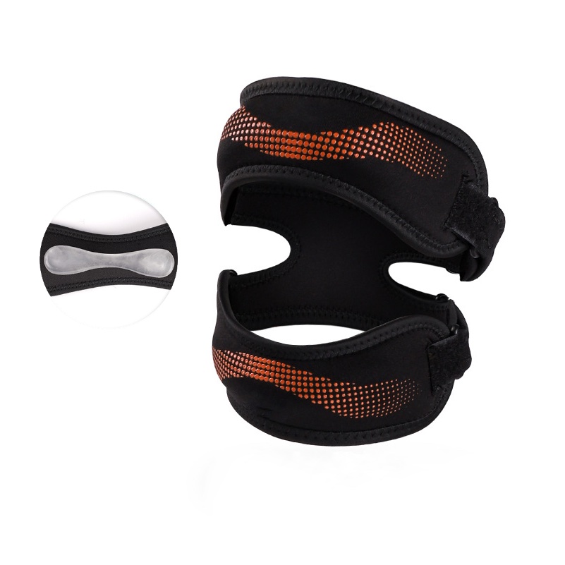 Gel pad patella knee strap with shock absorption support