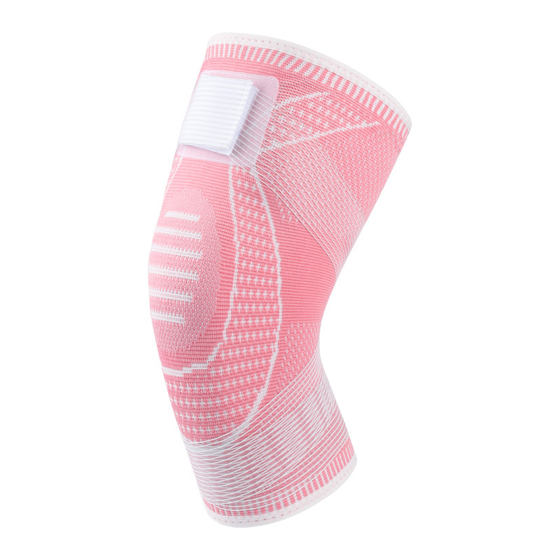 Pink compression knee sleeve for women sports and fitness