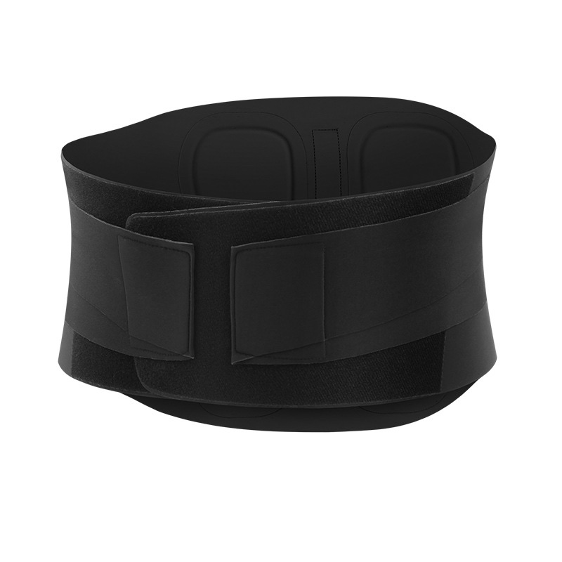 black reinforced lumbar brace
