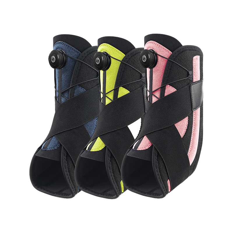 Lace-up ankle braces with adjustable straps