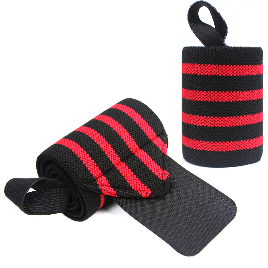 red weightlifting wrist wraps