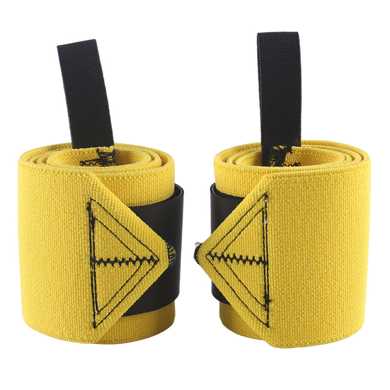 yellow weightlifting wrist wraps